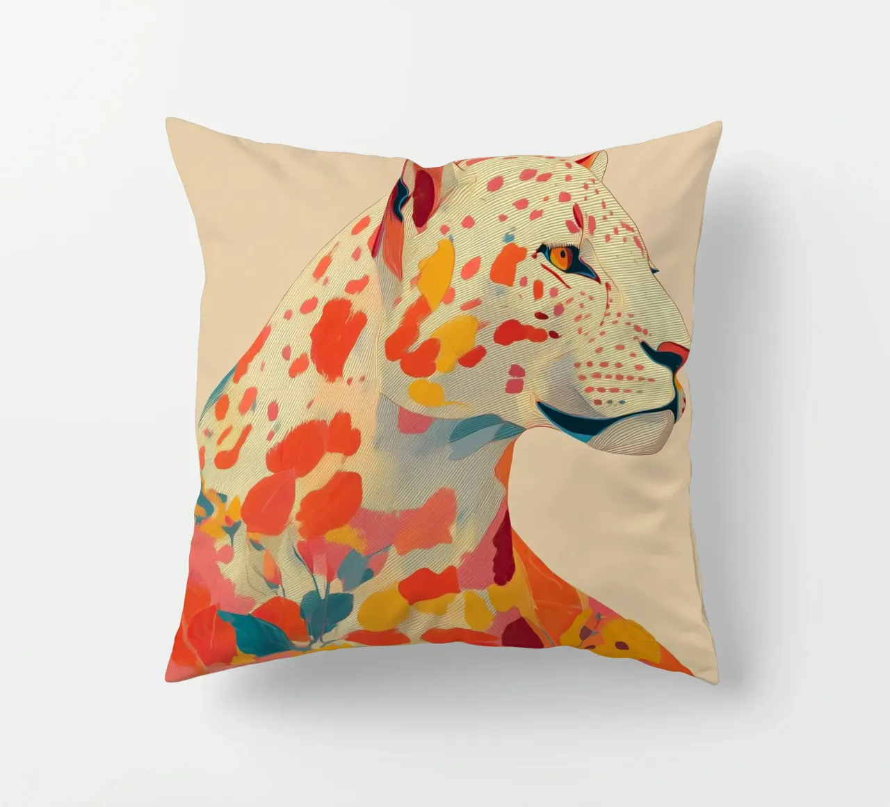 Leopard in Bloom cuscino da Luca