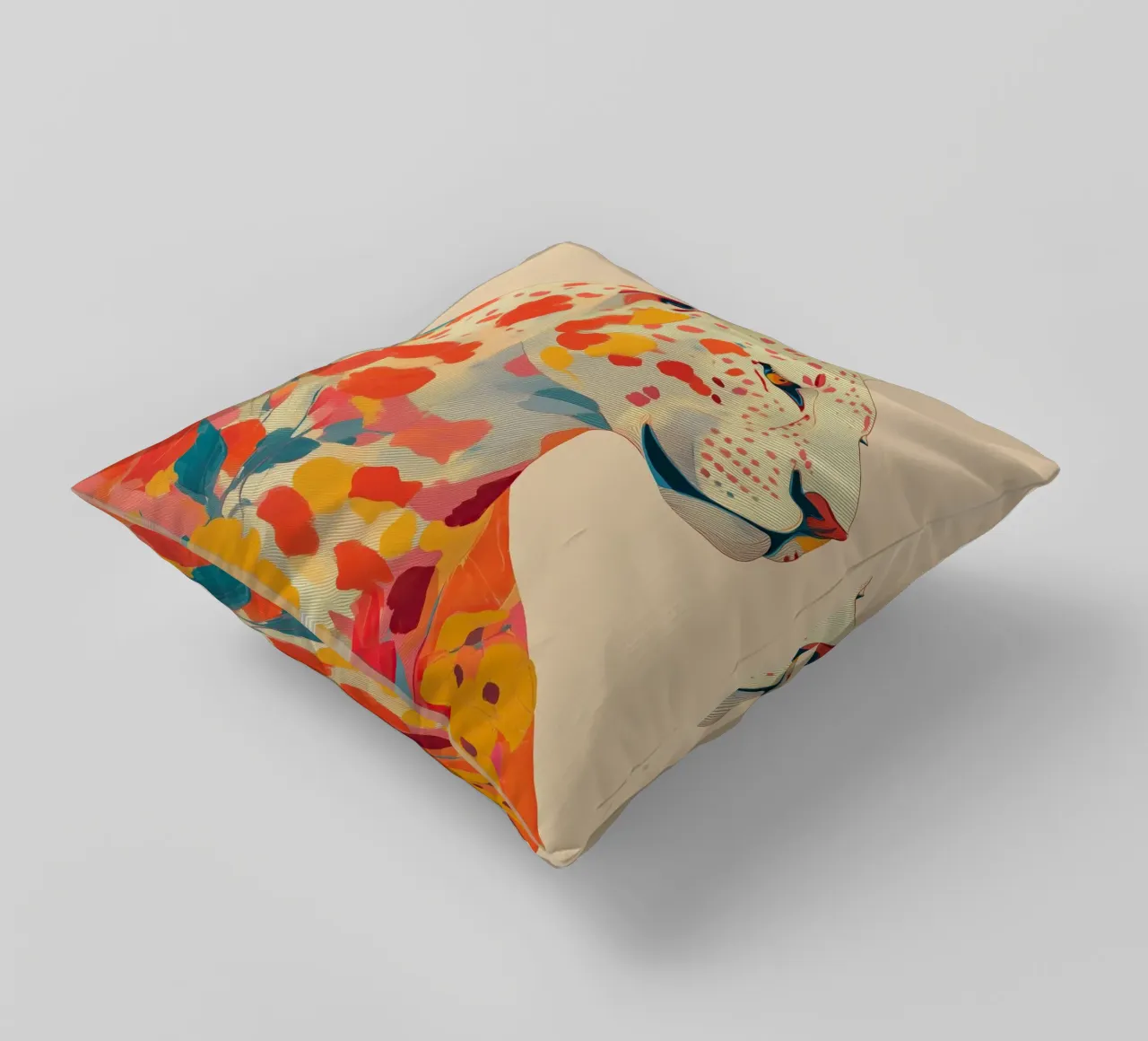 Leopard in Bloom cuscino da Luca