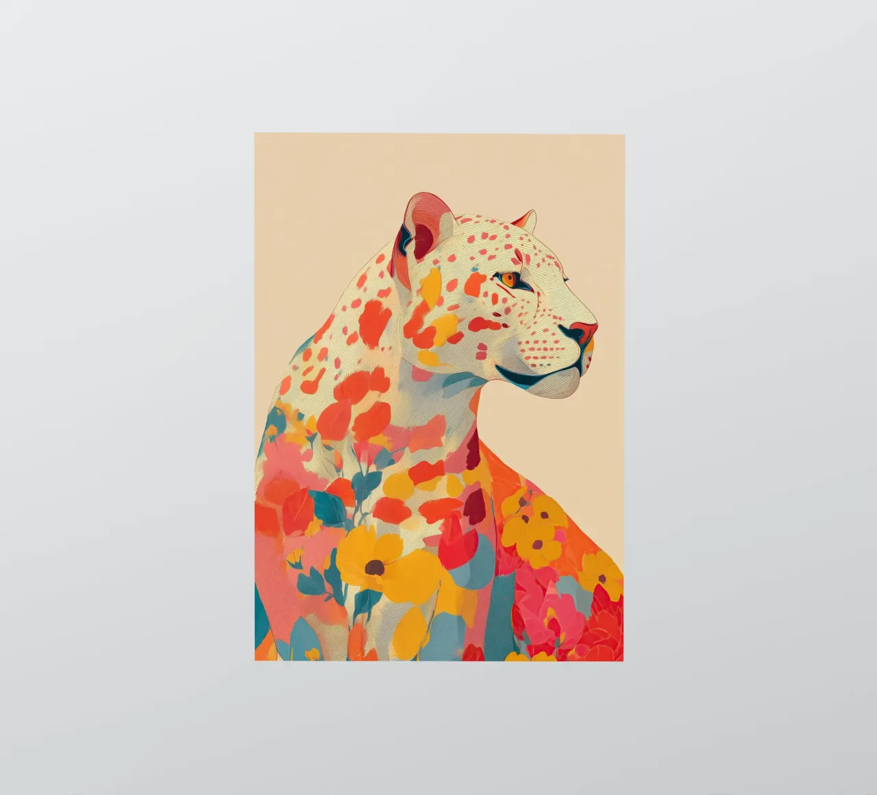 Leopard in Bloom pegatina de Luca