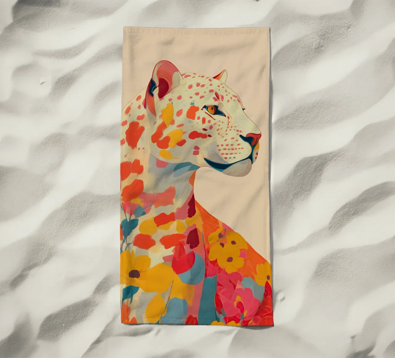 Leopard in Bloom toalla de playa de Luca