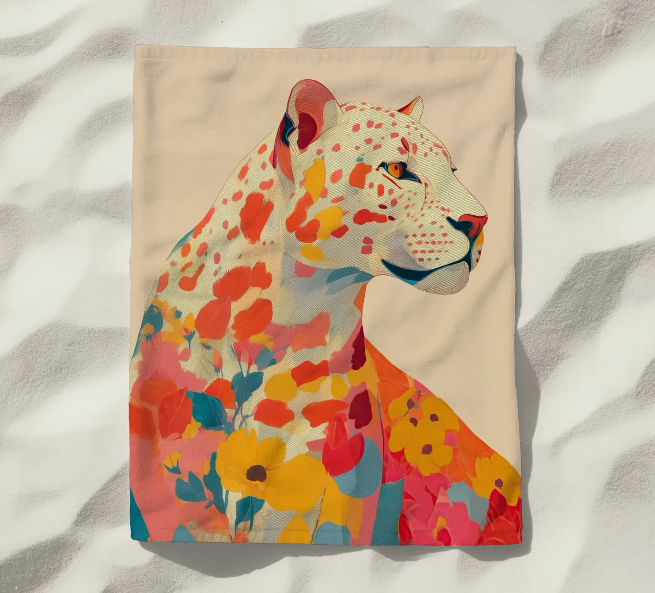 Leopard in Bloom toalla de playa de Luca