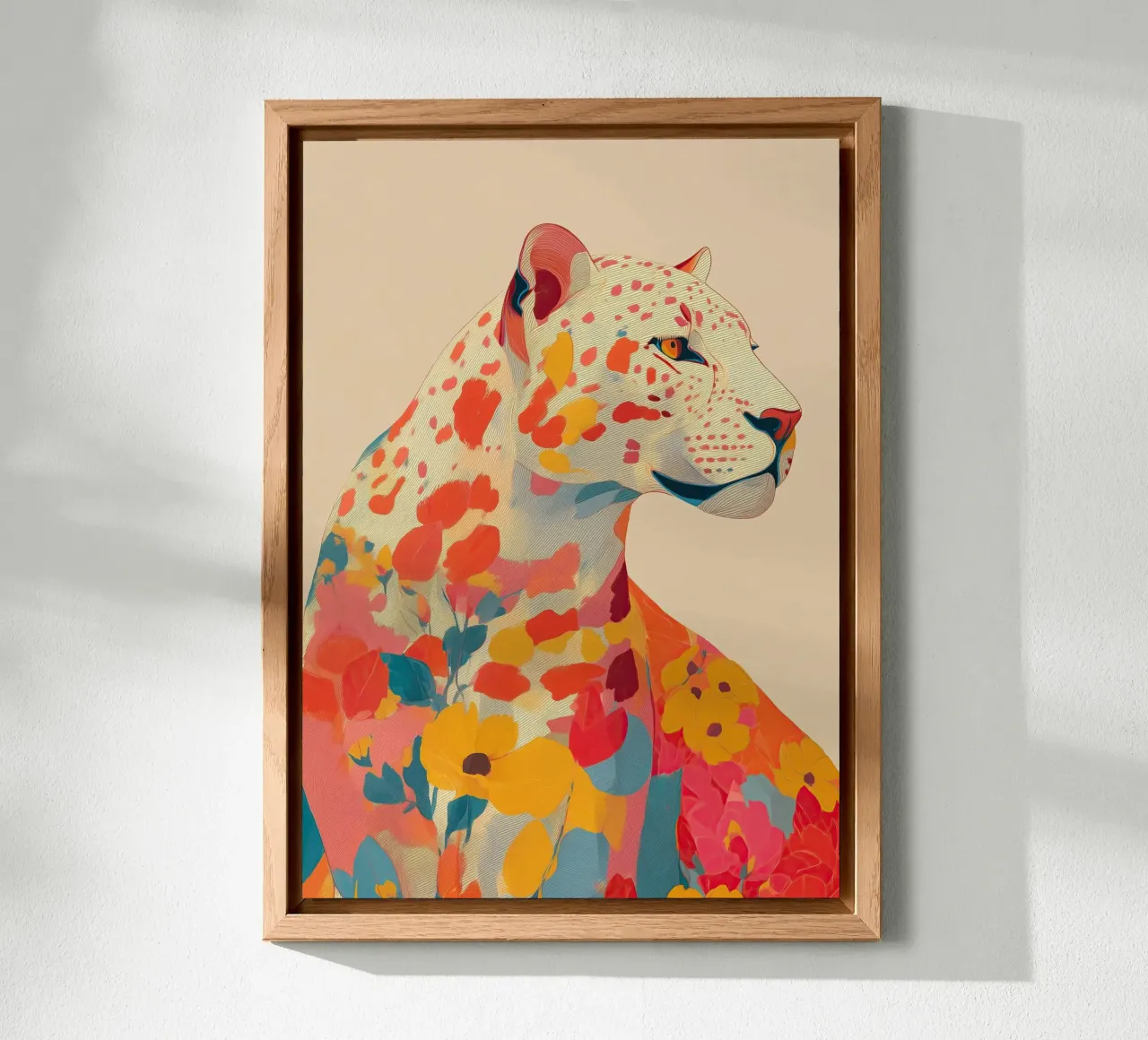 Leopard in Bloom alluminio dibond da Luca