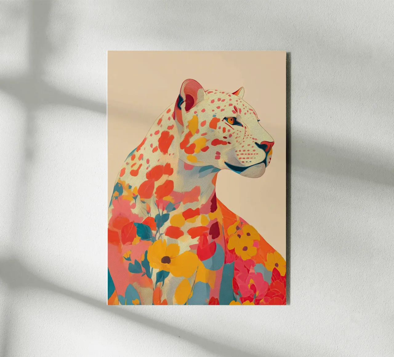 Leopard in Bloom alluminio dibond da Luca