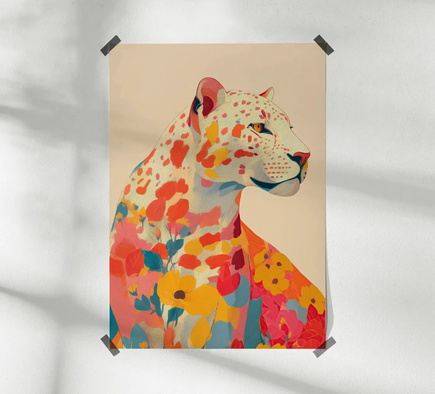 Leopard in Bloom Poster von Luca