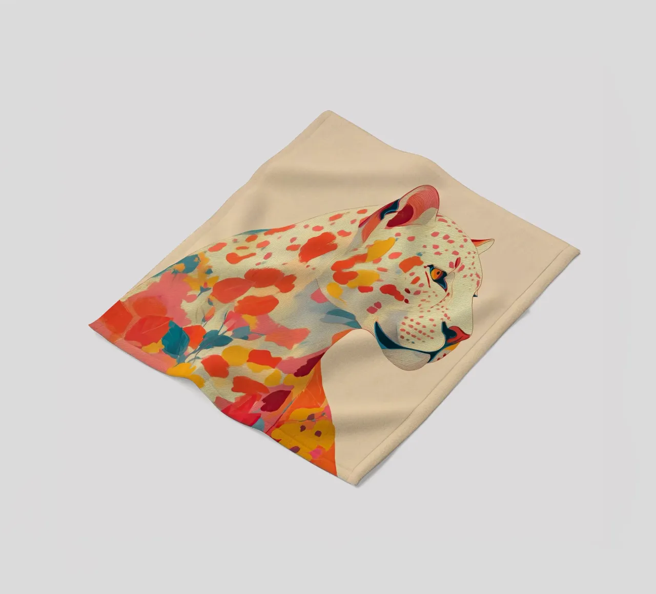 Leopard in Bloom Fleecedecke von Luca