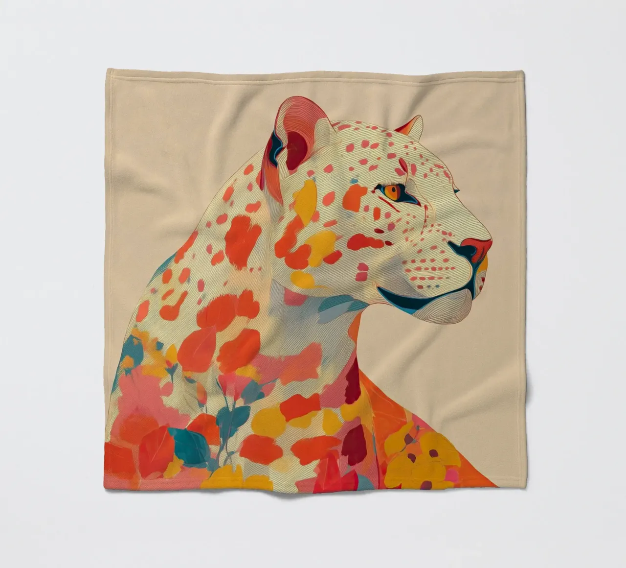 Leopard in Bloom Fleecedecke von Luca