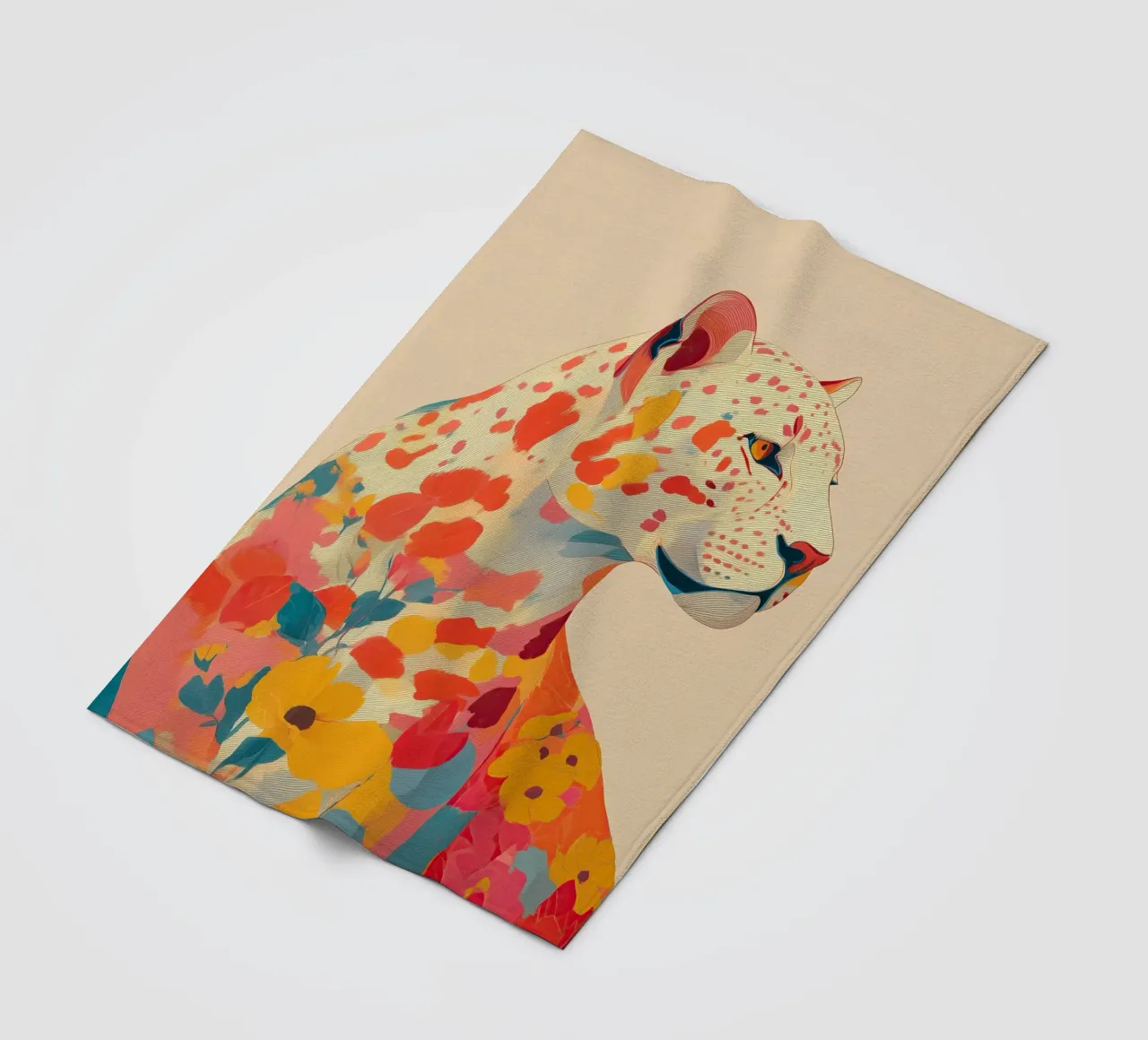 Leopard in Bloom Fleecedecke von Luca