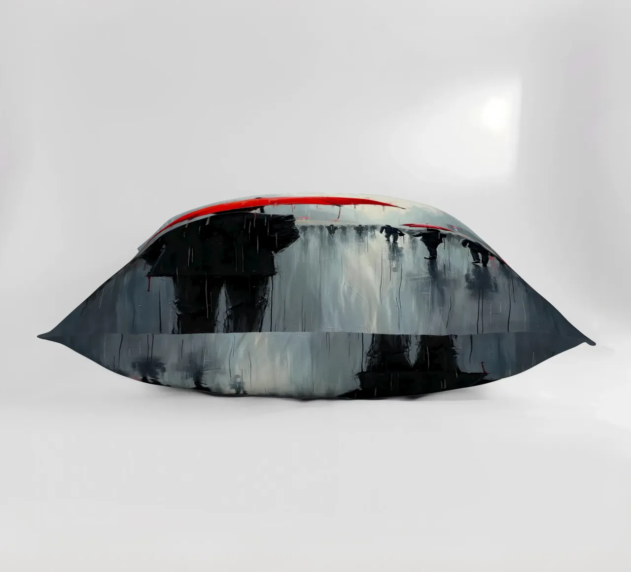 Walk in the rain_ombrello rosso_1 cuscino da Fantasie & Mystikwelten by LK