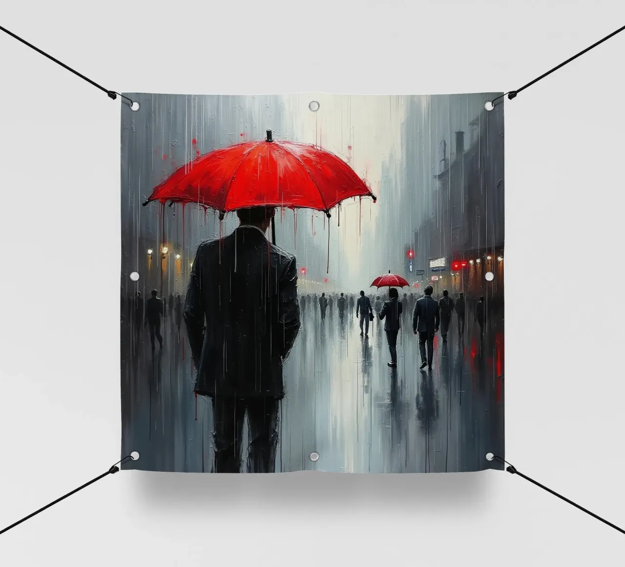 Walk in the rain_ombrello rosso_1 telo in pvc da Fantasie & Mystikwelten by LK