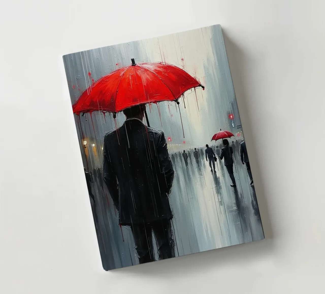 Walk in the rain_umbrella red_1 notebook by Fantasie & Mystikwelten by LK