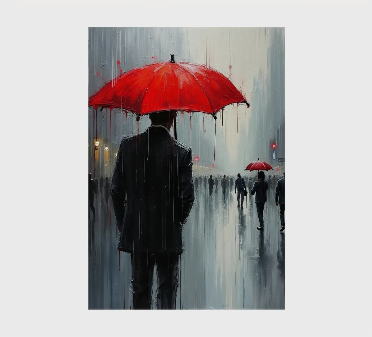 Walk in the rain_umbrella red_1 notebook by Fantasie & Mystikwelten by LK