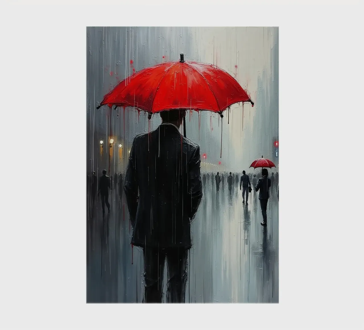 Walk in the rain_umbrella red_1 notebook by Fantasie & Mystikwelten by LK