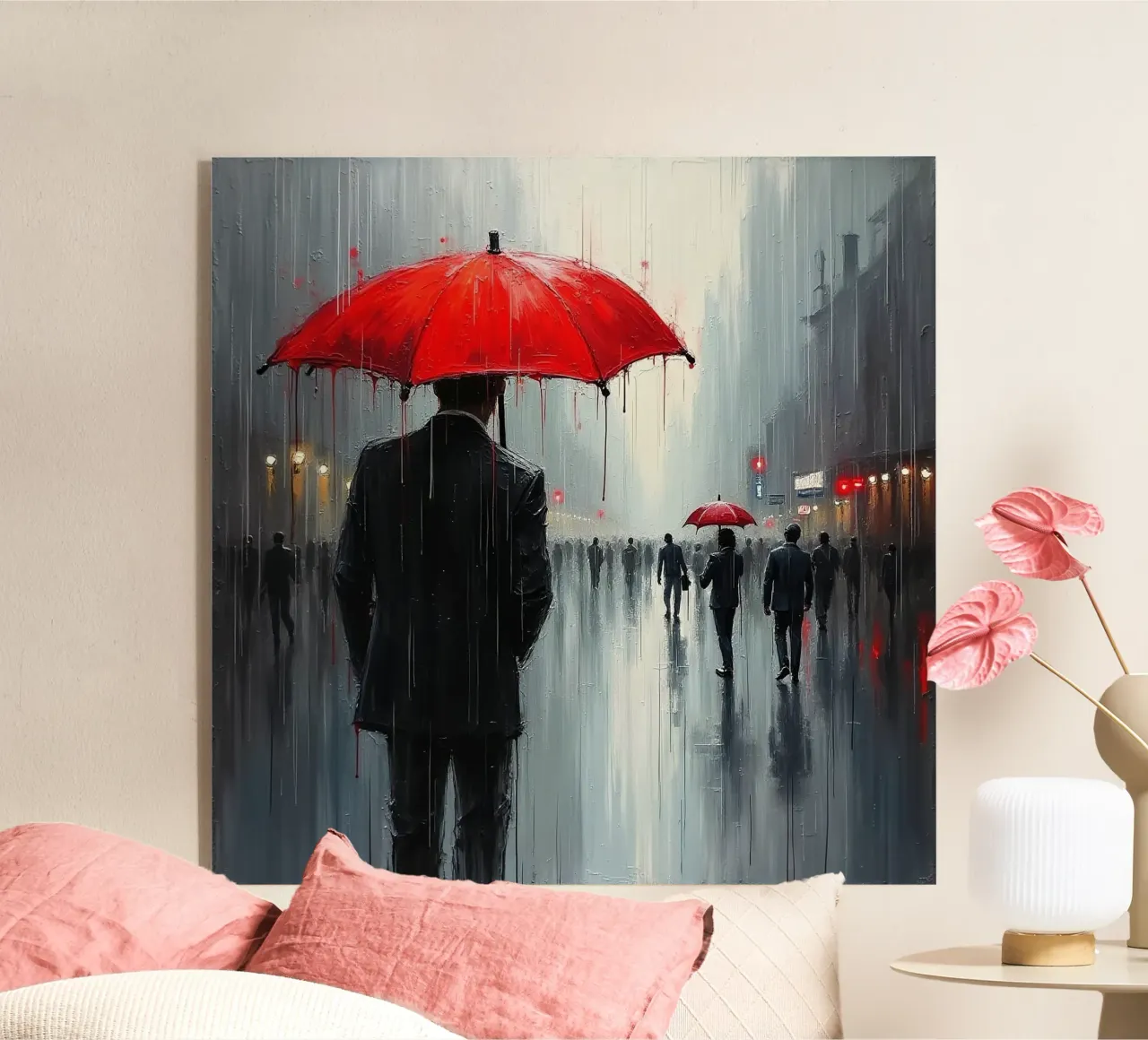 Walk in the rain_ombrello rosso_1 plexiglass da Fantasie & Mystikwelten by LK