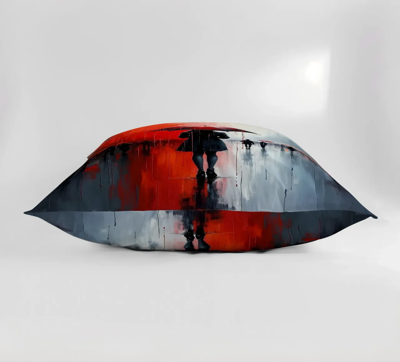 Walk in the rain_ombrello rosso_2 cuscino da Fantasie & Mystikwelten by LK