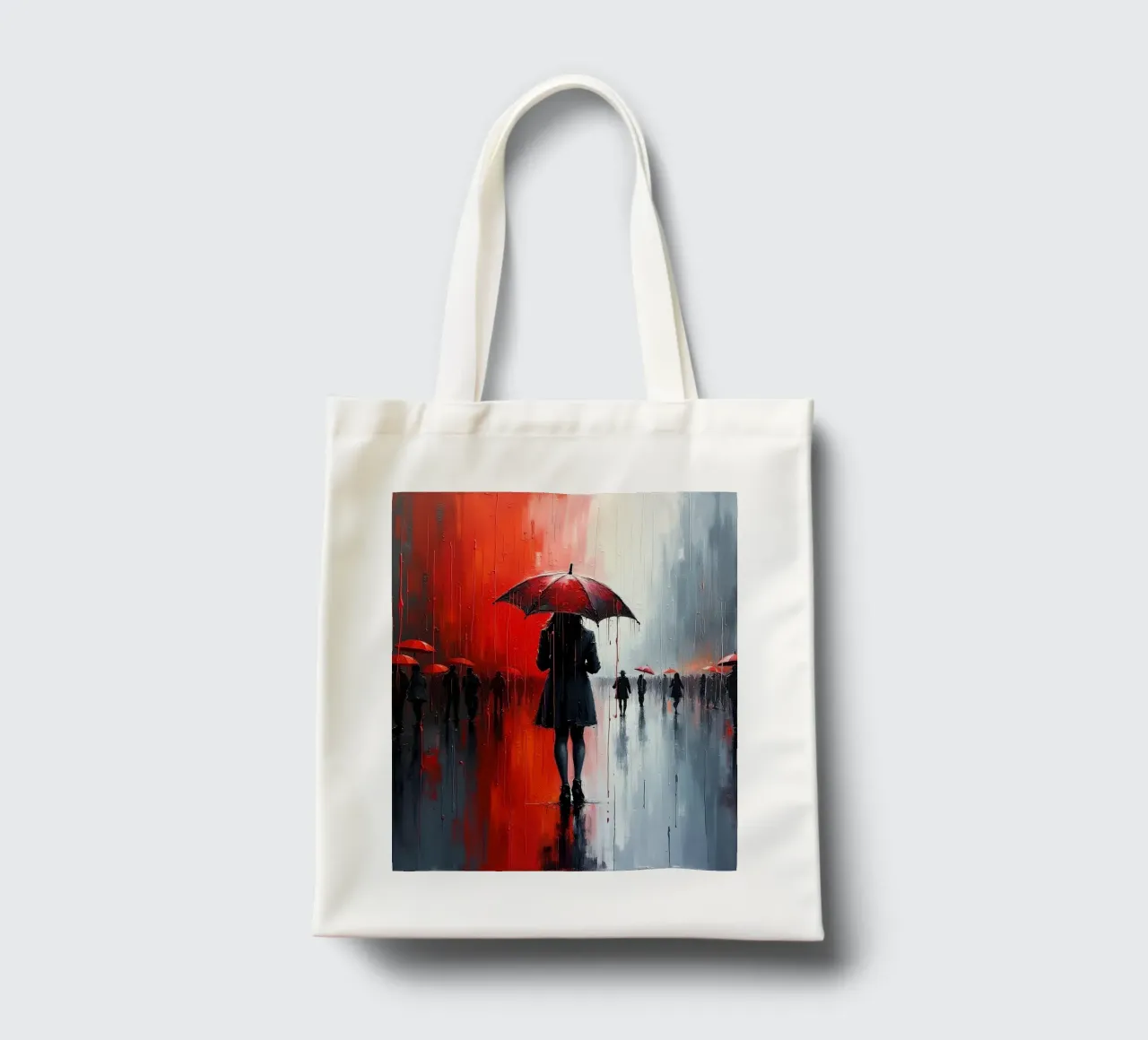 Walk in the rain_ombrello rosso_2 borsa in juta da Fantasie & Mystikwelten by LK