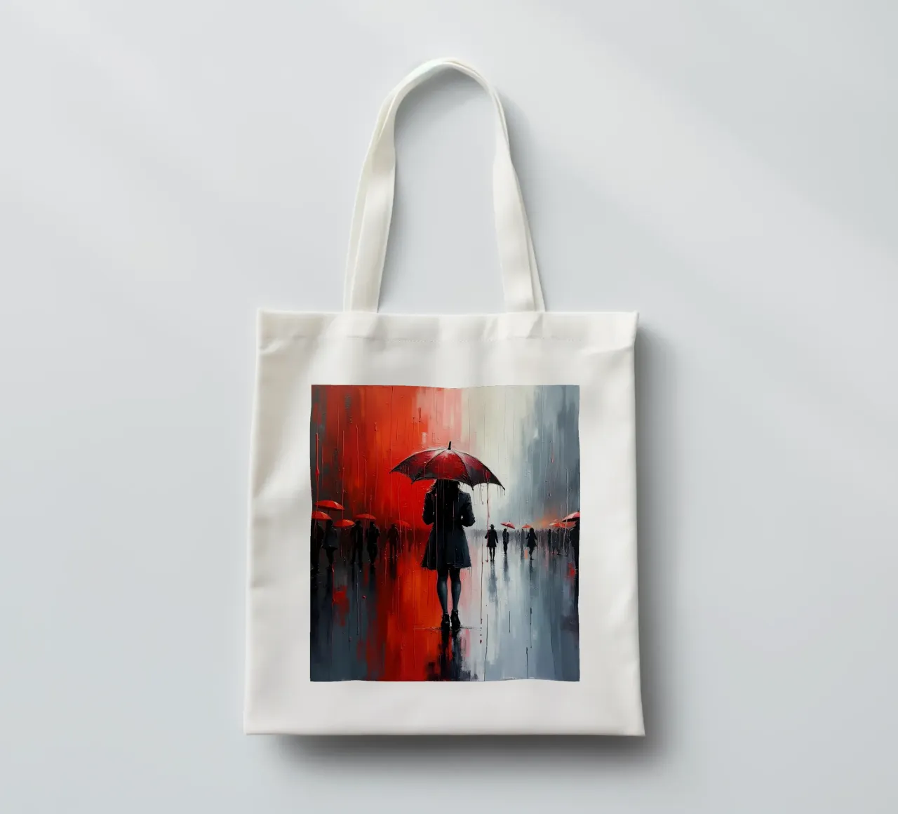 Walk in the rain_ombrello rosso_2 borsa in juta da Fantasie & Mystikwelten by LK