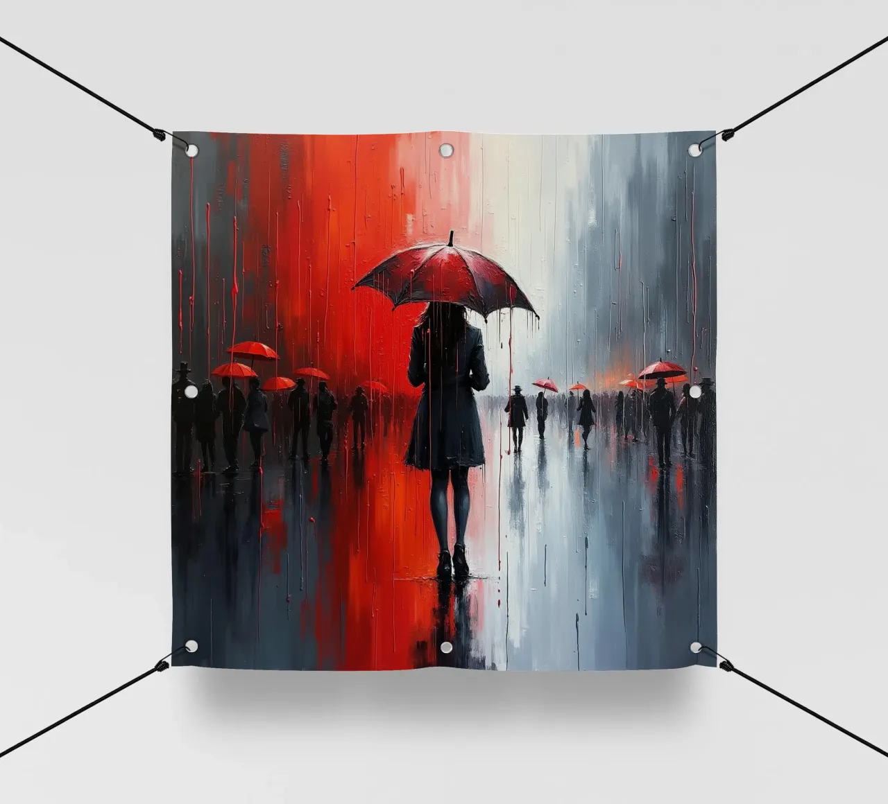 Walk in the rain_ombrello rosso_2 telo in pvc da Fantasie & Mystikwelten by LK