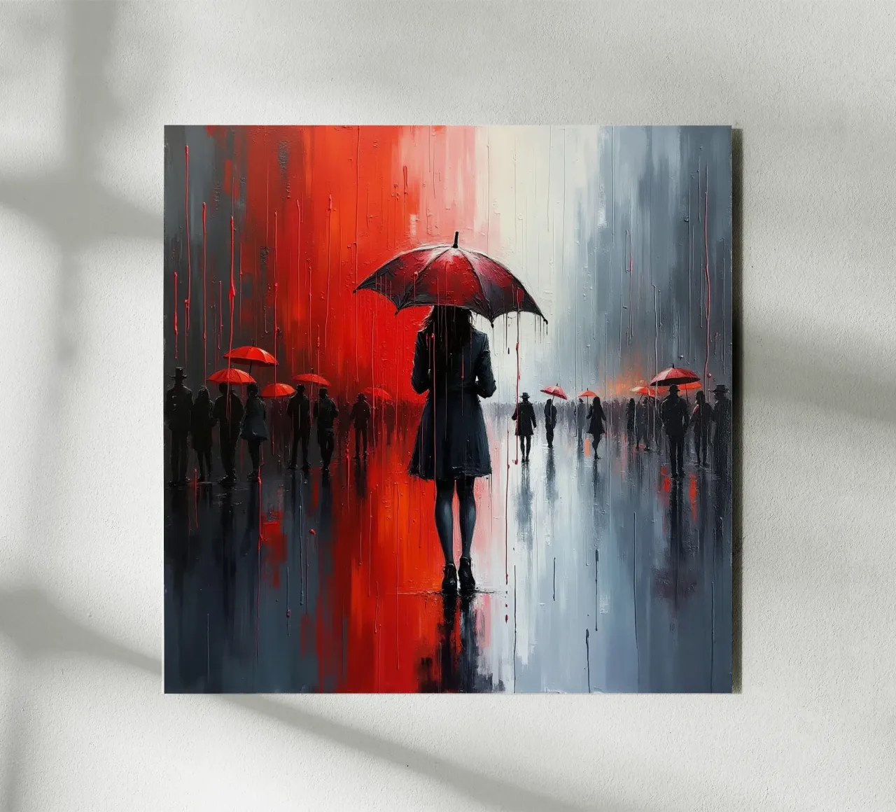 Walk in the rain_ombrello rosso_2 alluminio dibond da Fantasie & Mystikwelten by LK