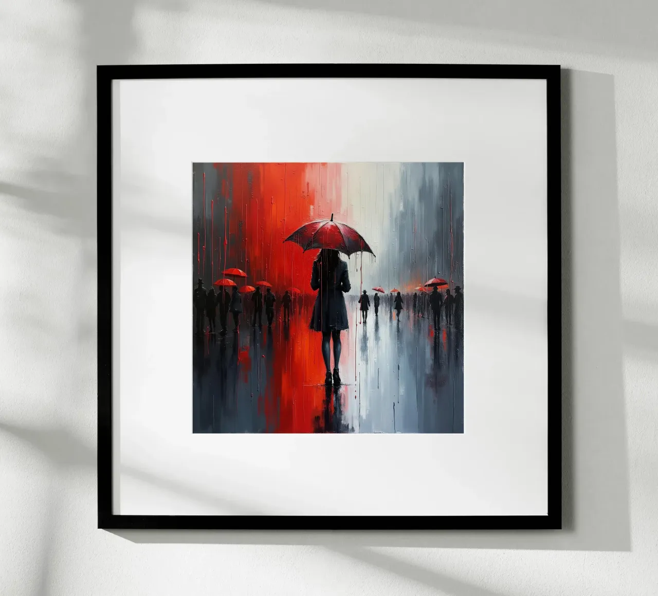 Walk in the rain_ombrello rosso_2 carta hahnemühle da Fantasie & Mystikwelten by LK