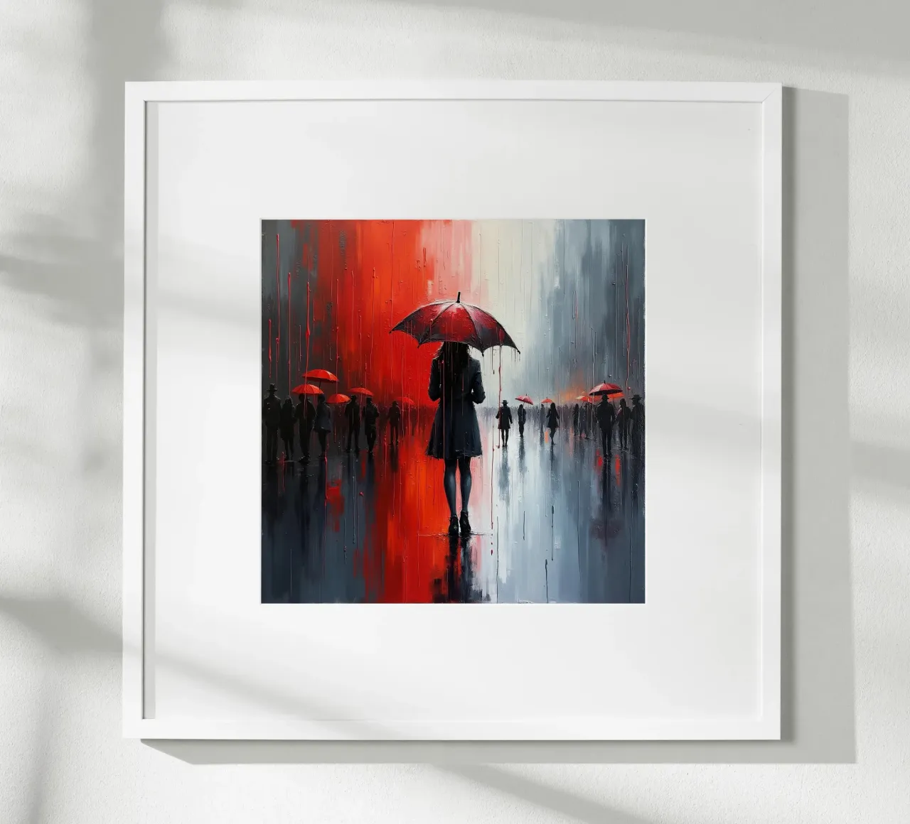 Walk in the rain_ombrello rosso_2 carta hahnemühle da Fantasie & Mystikwelten by LK