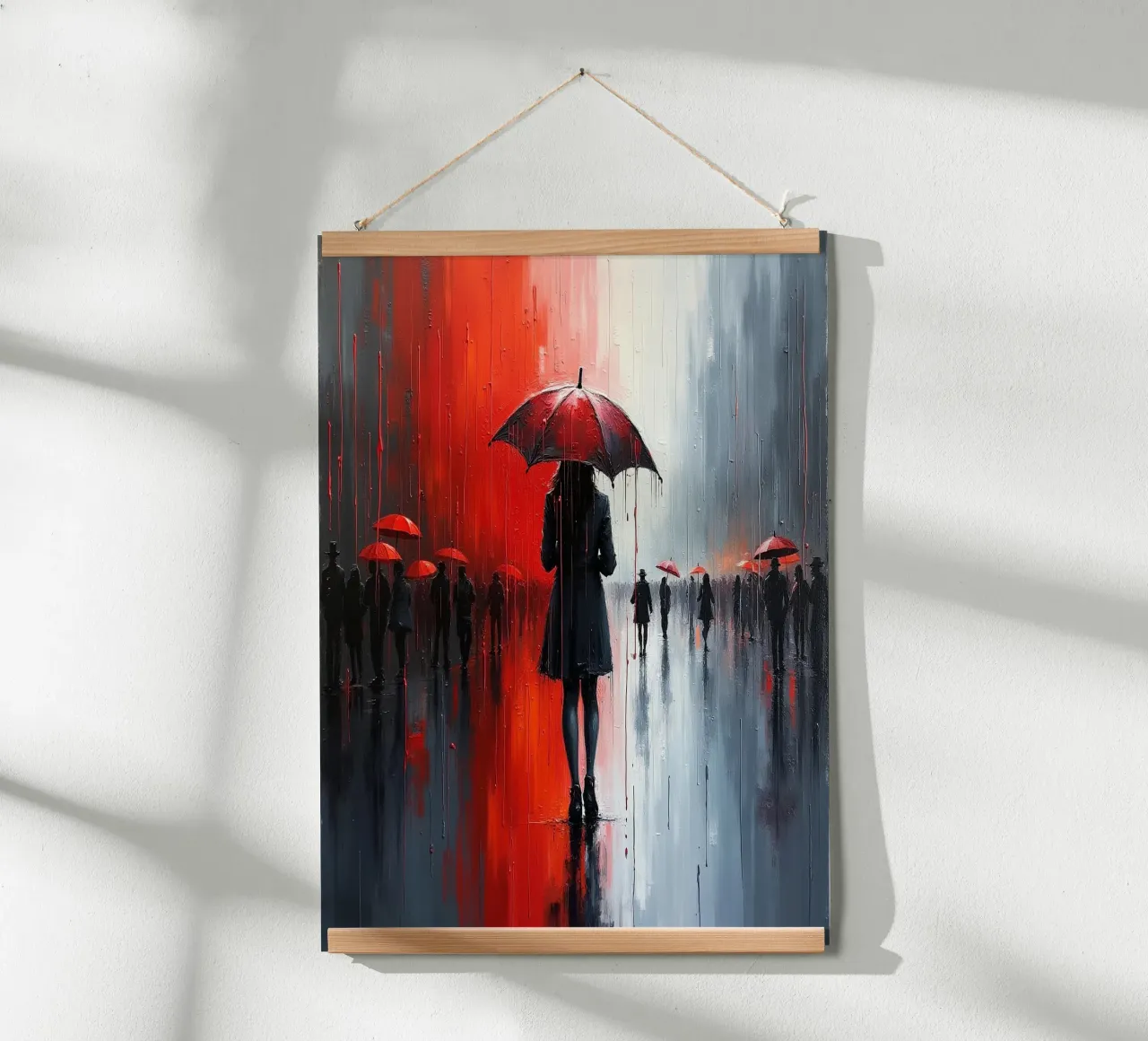 Walk in the rain_ombrello rosso_2 carta hahnemühle da Fantasie & Mystikwelten by LK