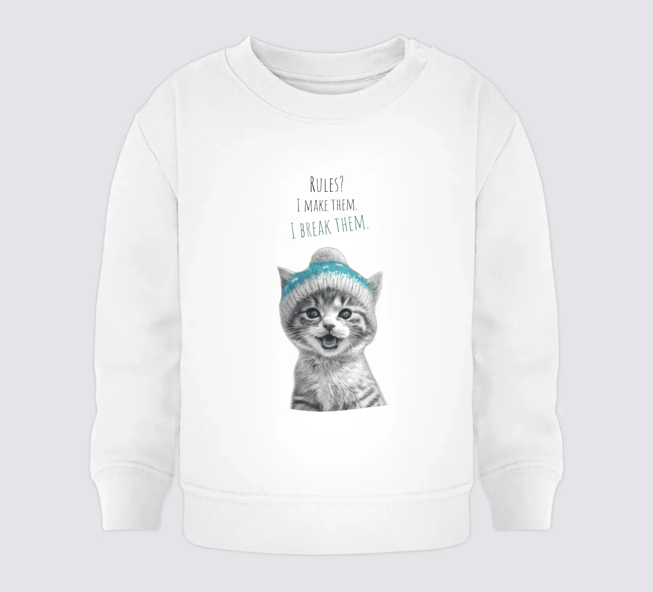 Gatto cool - tasso impertinente felpa neonato da Melanie Viola