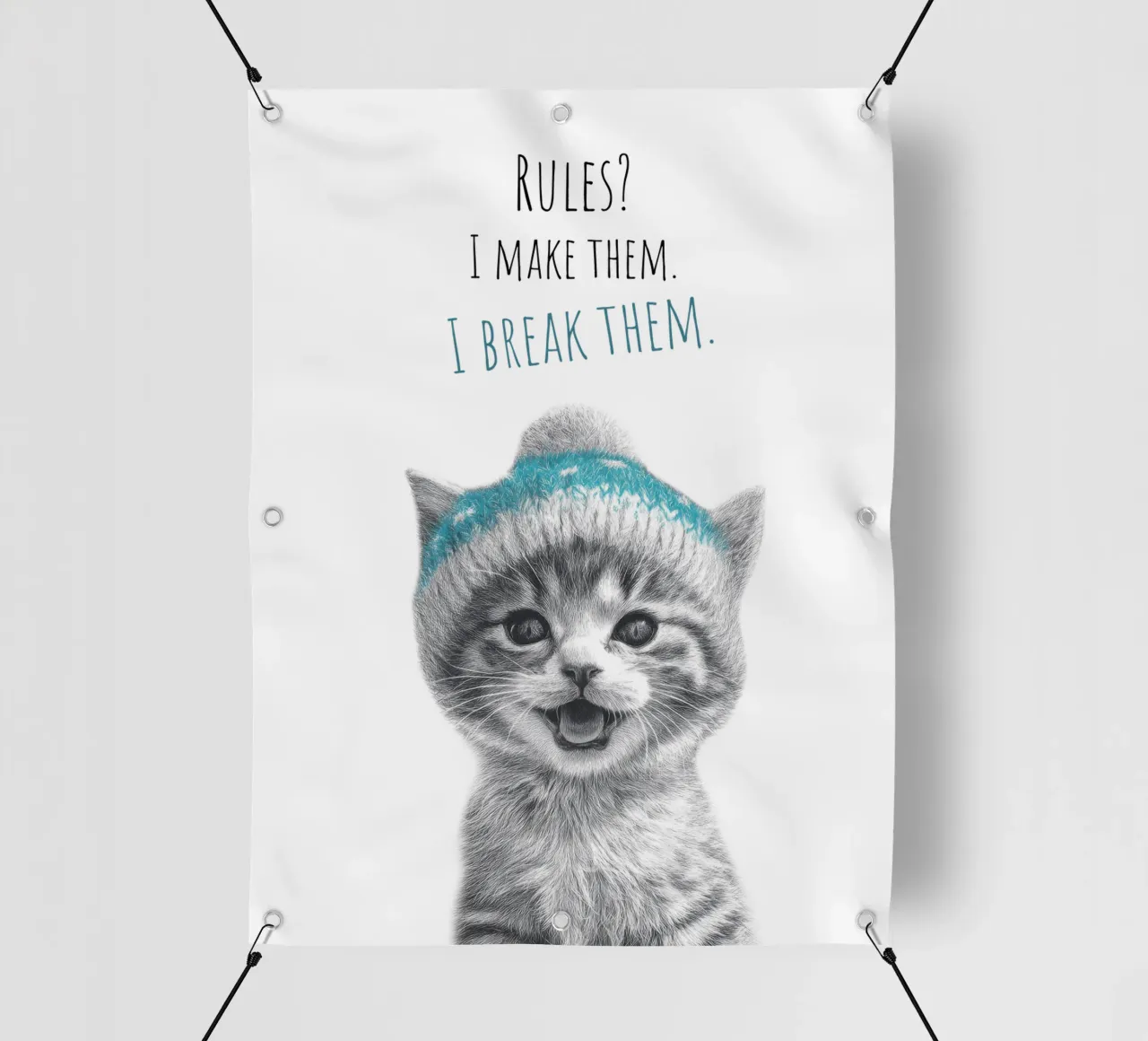 Gatto cool - tasso impertinente telo in pvc da Melanie Viola