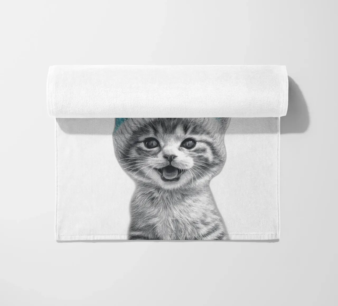 Gatto cool - tasso impertinente telo mare da Melanie Viola