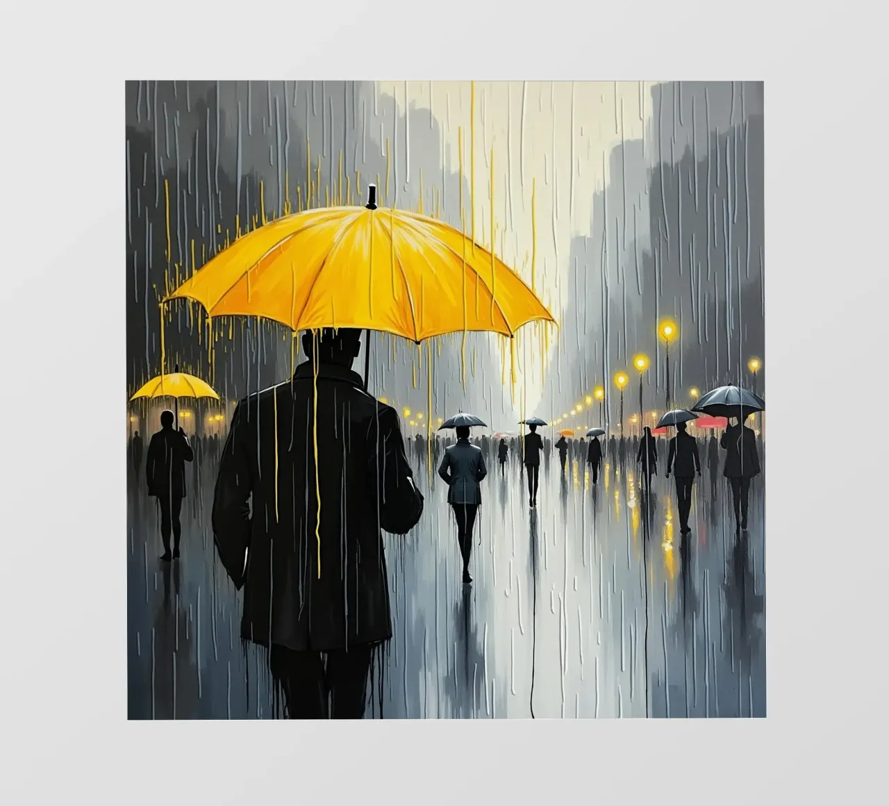 Camminare sotto la pioggia_ombrello giallo_1 telo in pvc da Fantasie & Mystikwelten by LK