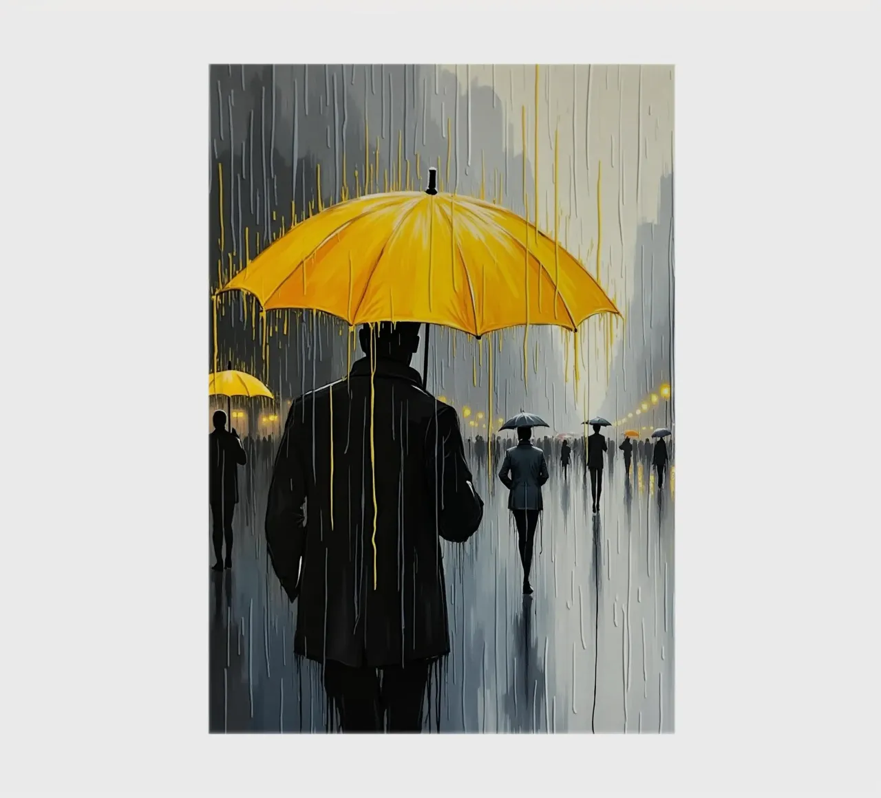 Promenade sous la pluie_parapluie jaune_1 carnet de notes de Fantasie & Mystikwelten by LK