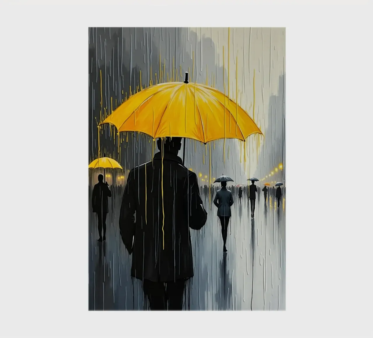 Promenade sous la pluie_parapluie jaune_1 carnet de notes de Fantasie & Mystikwelten by LK