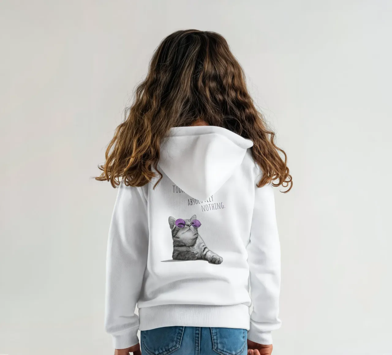 Gatto freddo - non fa niente felpa bambino con cappuccio da Melanie Viola