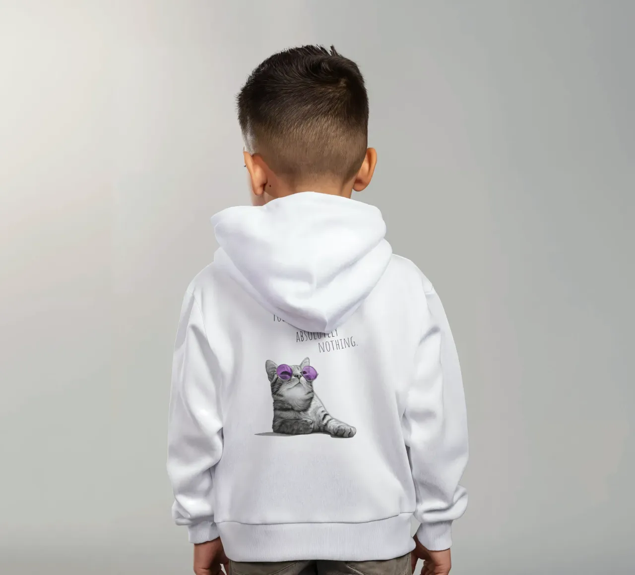 Gatto freddo - non fa niente felpa bambino con cappuccio da Melanie Viola