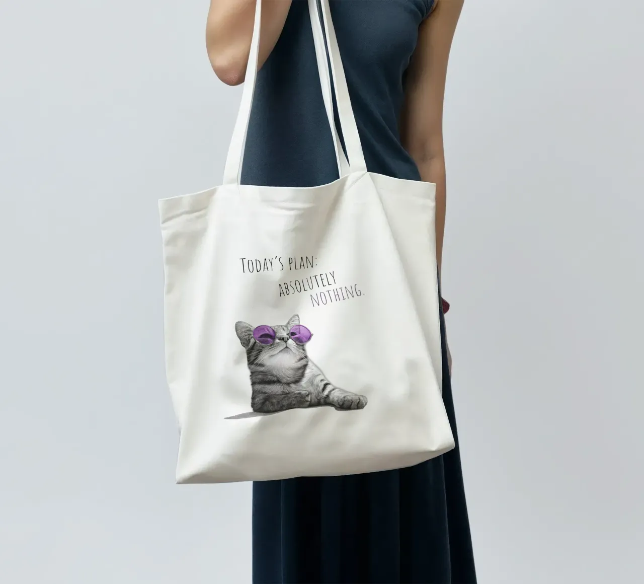 Gatto freddo - non fa niente borsa in juta da Melanie Viola