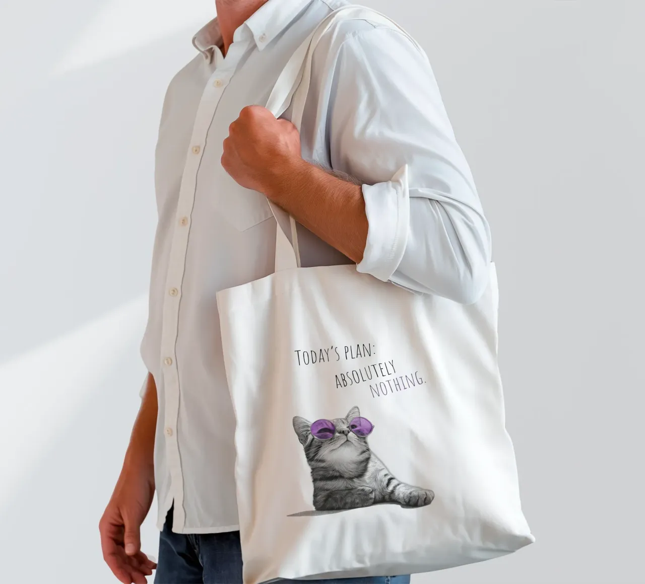 Gatto freddo - non fa niente borsa in juta da Melanie Viola