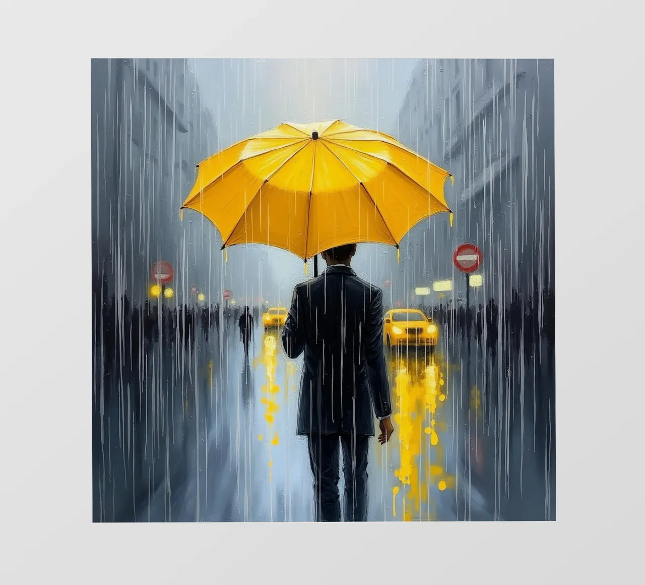 Camminare sotto la pioggia_ombrello giallo_2 telo in pvc da Fantasie & Mystikwelten by LK