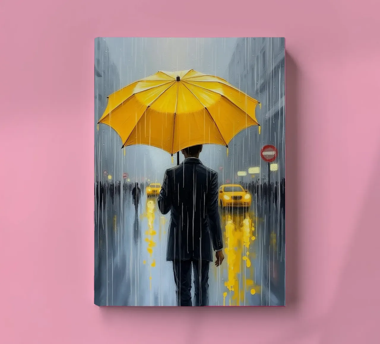 Promenade sous la pluie_parapluie jaune_2 carnet de notes de Fantasie & Mystikwelten by LK