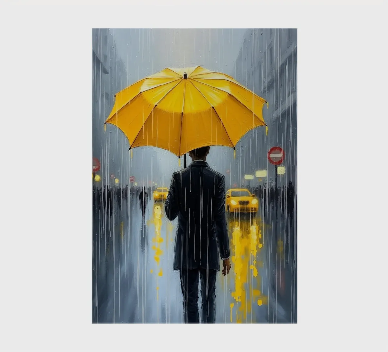 Promenade sous la pluie_parapluie jaune_2 carnet de notes de Fantasie & Mystikwelten by LK