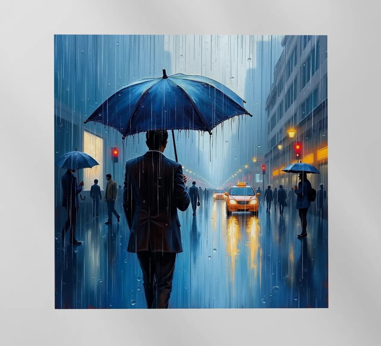 Walk in the rain_ombrello blu_1 pellicola backlit da Fantasie & Mystikwelten by LK
