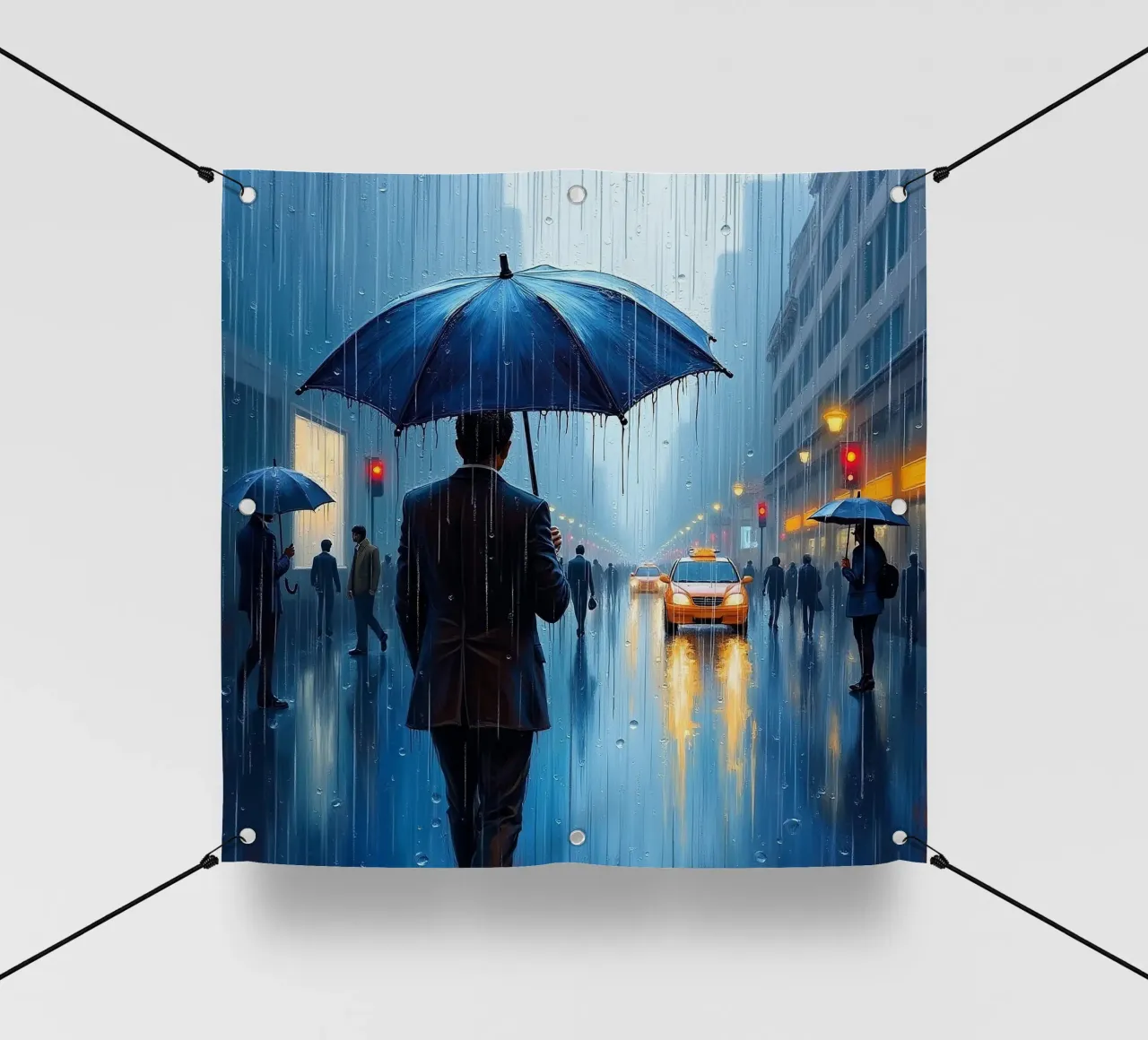 Walk in the rain_ombrello blu_1 telo in pvc da Fantasie & Mystikwelten by LK