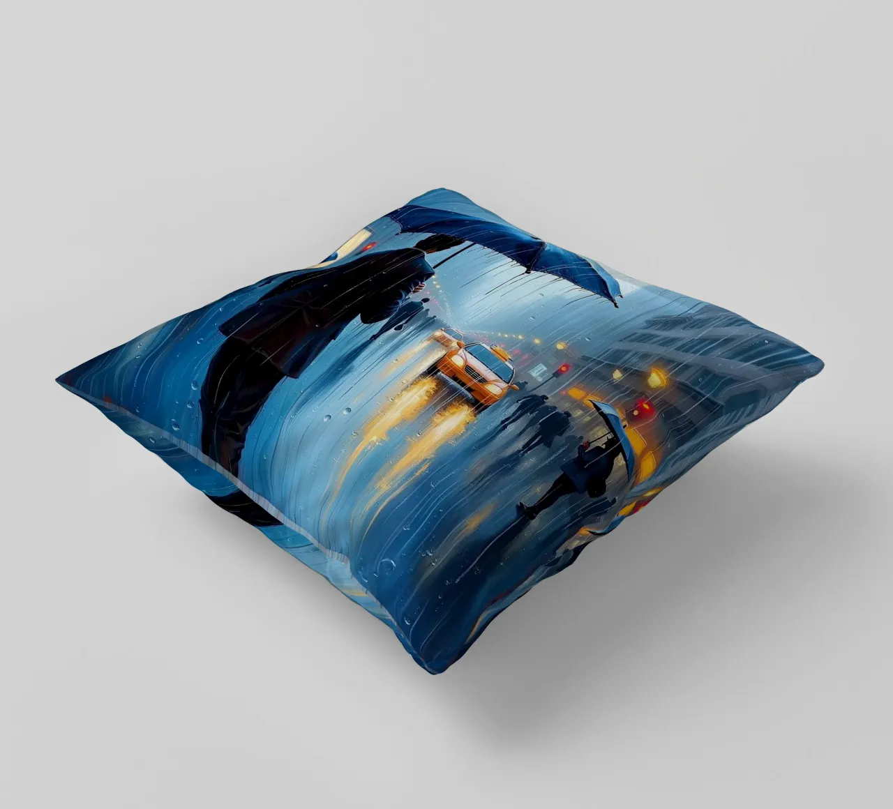 Walk in the rain_ombrello blu_1 cuscino da Fantasie & Mystikwelten by LK