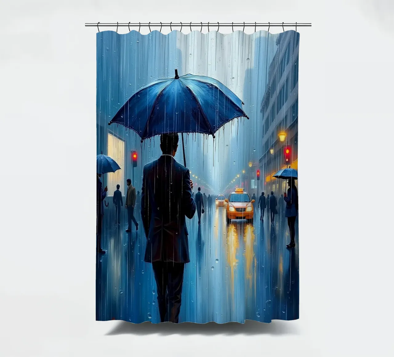 Walk in the rain_ombrello blu_1 tenda da doccia da Fantasie & Mystikwelten by LK
