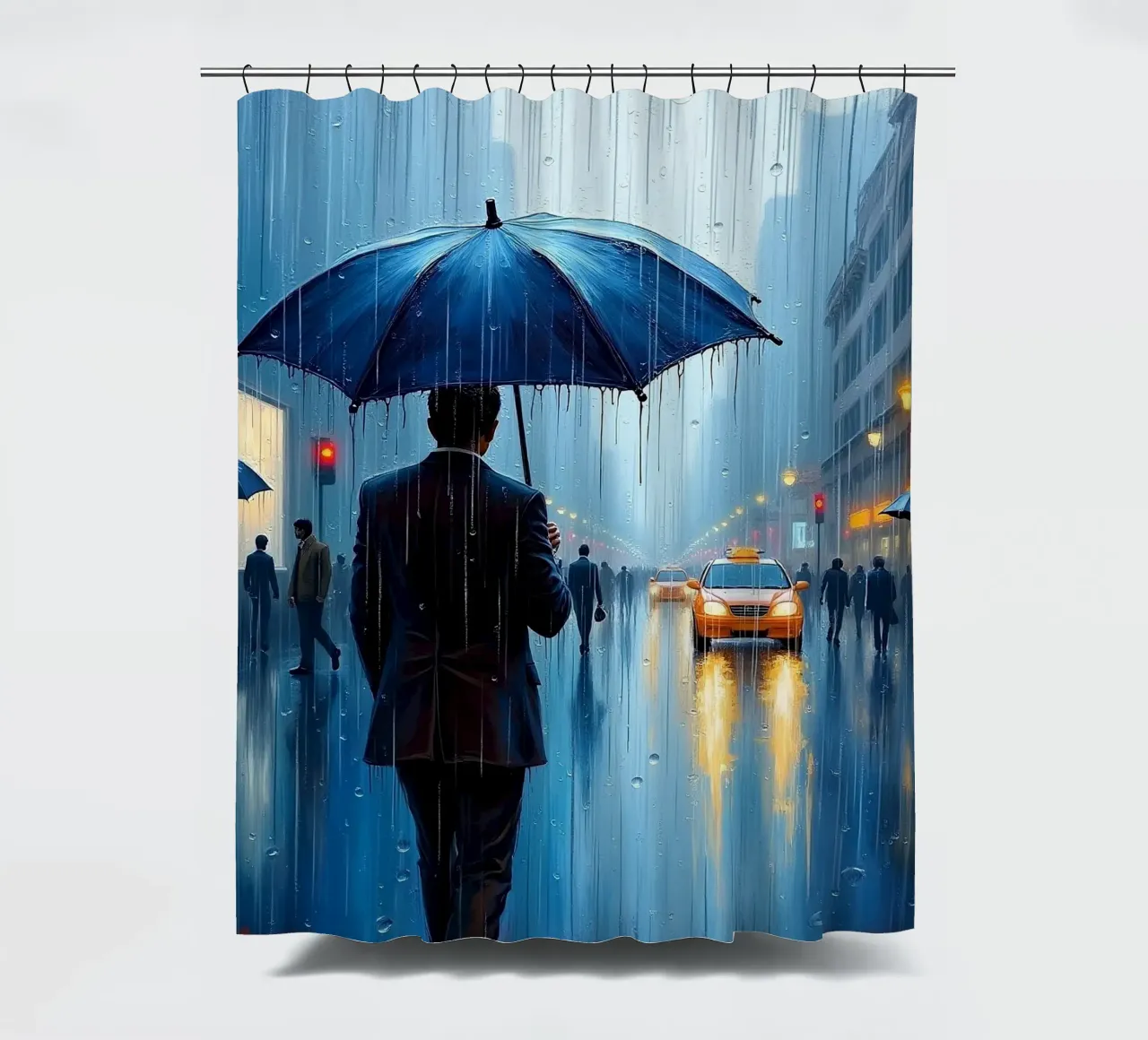 Walk in the rain_ombrello blu_1 tenda da doccia da Fantasie & Mystikwelten by LK