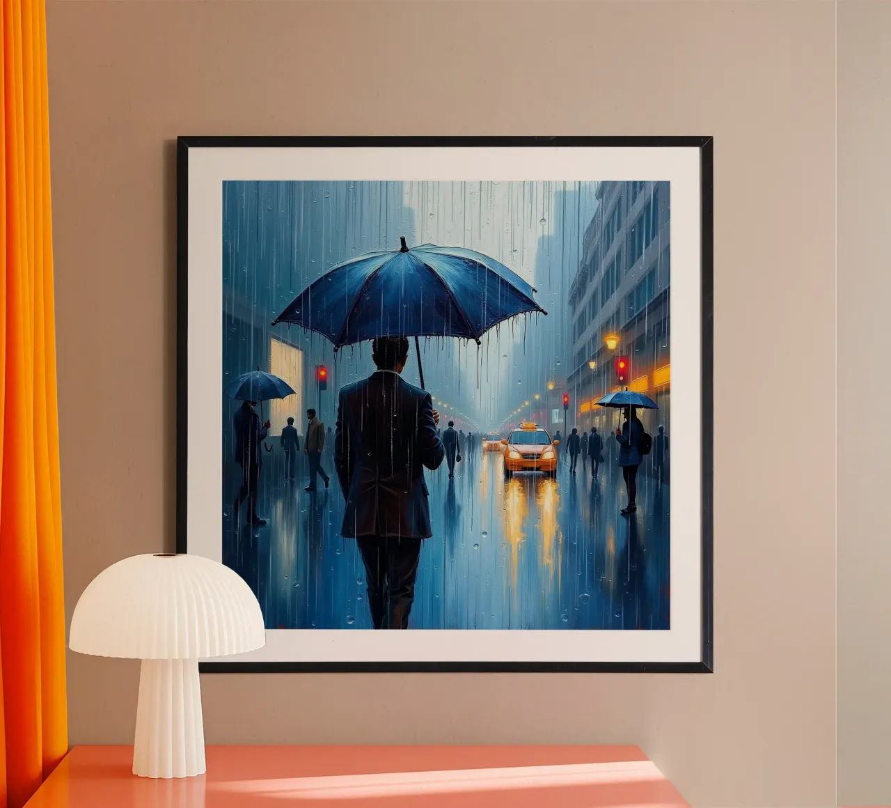 Walk in the rain_ombrello blu_1 carta hahnemühle da Fantasie & Mystikwelten by LK