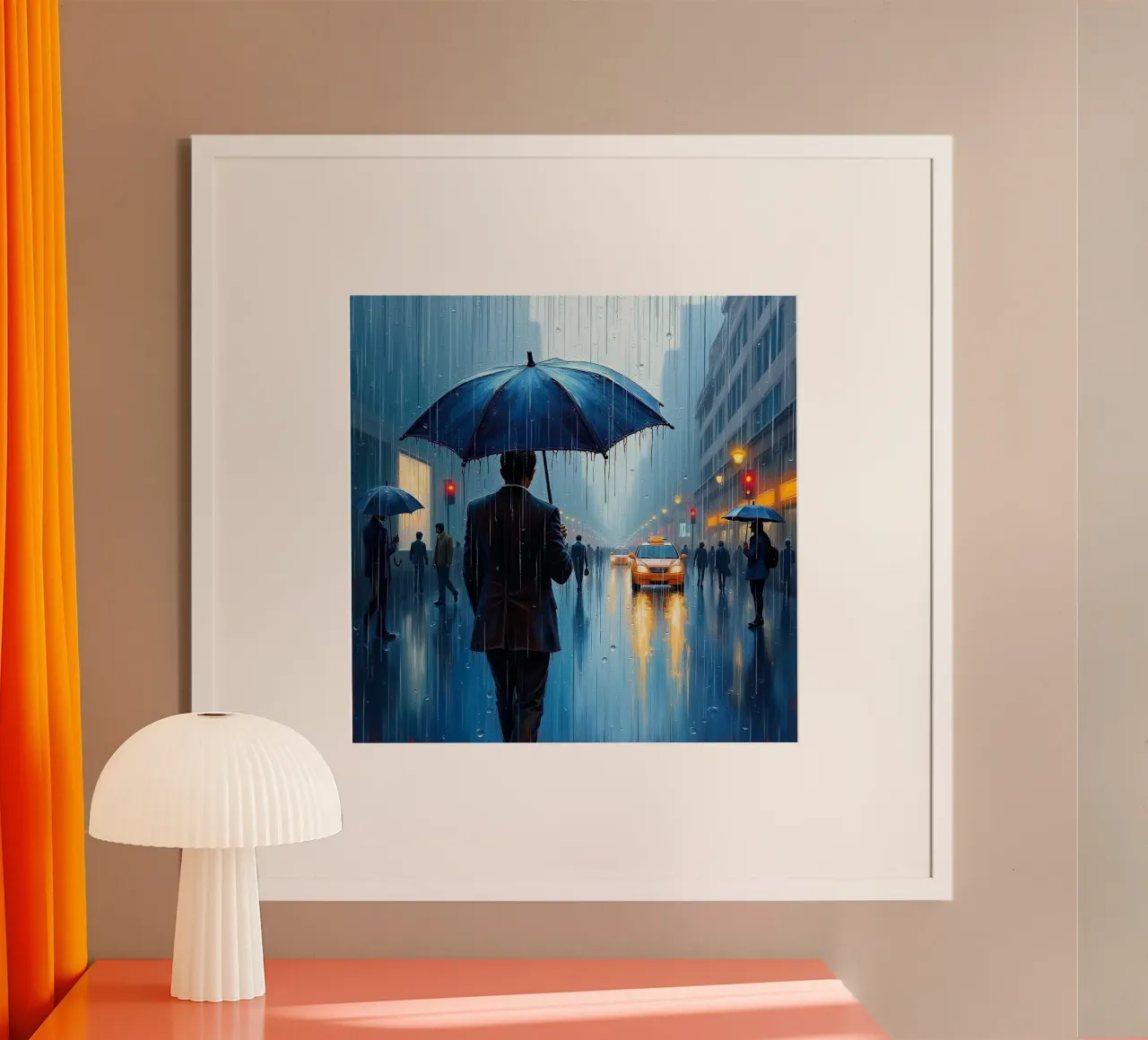 Walk in the rain_ombrello blu_1 carta hahnemühle da Fantasie & Mystikwelten by LK