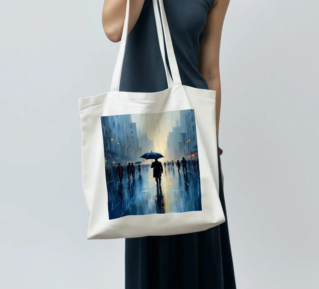 Walk in the rain_ombrello blu_2 borsa in juta da Fantasie & Mystikwelten by LK
