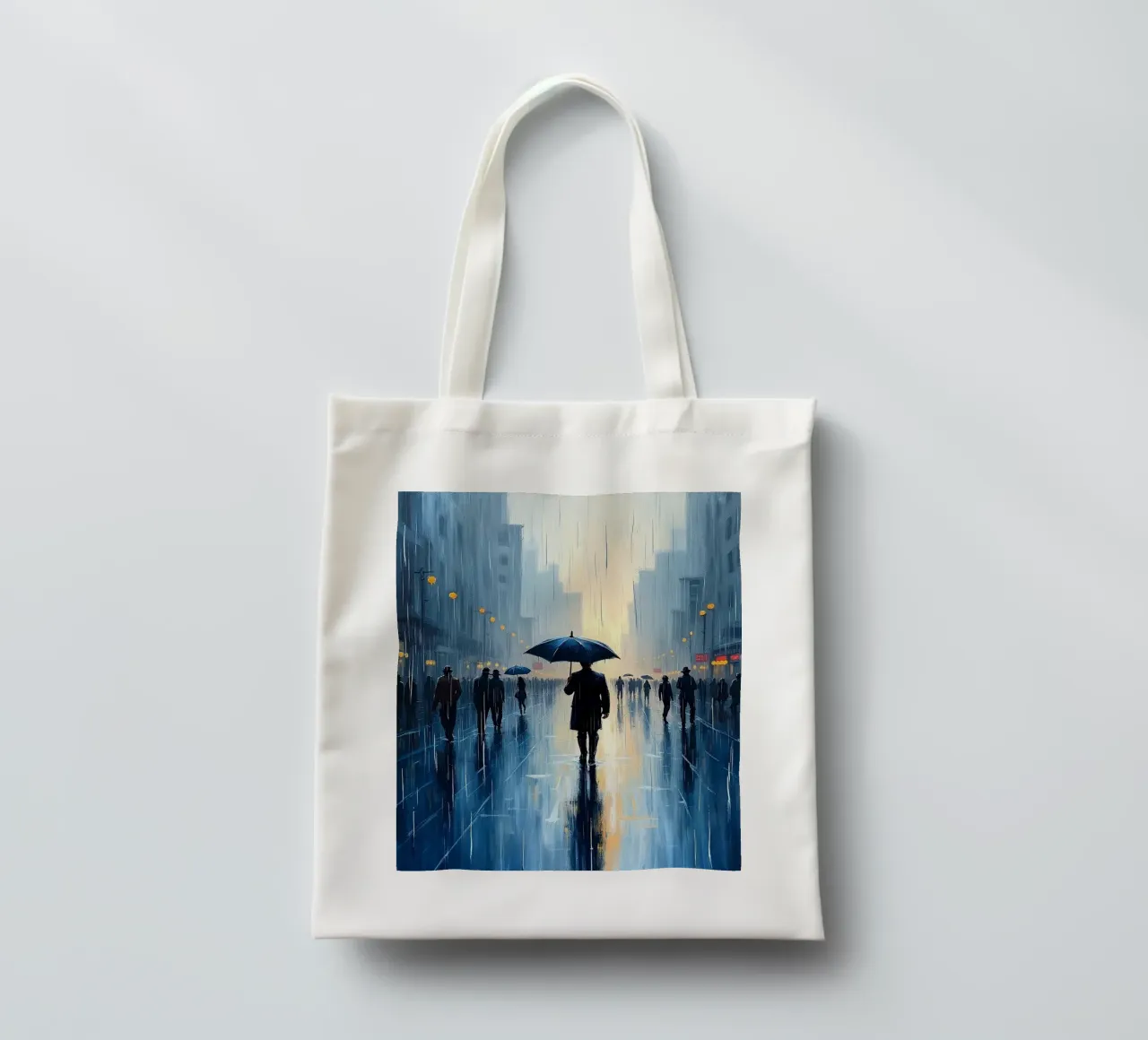 Walk in the rain_ombrello blu_2 borsa in juta da Fantasie & Mystikwelten by LK