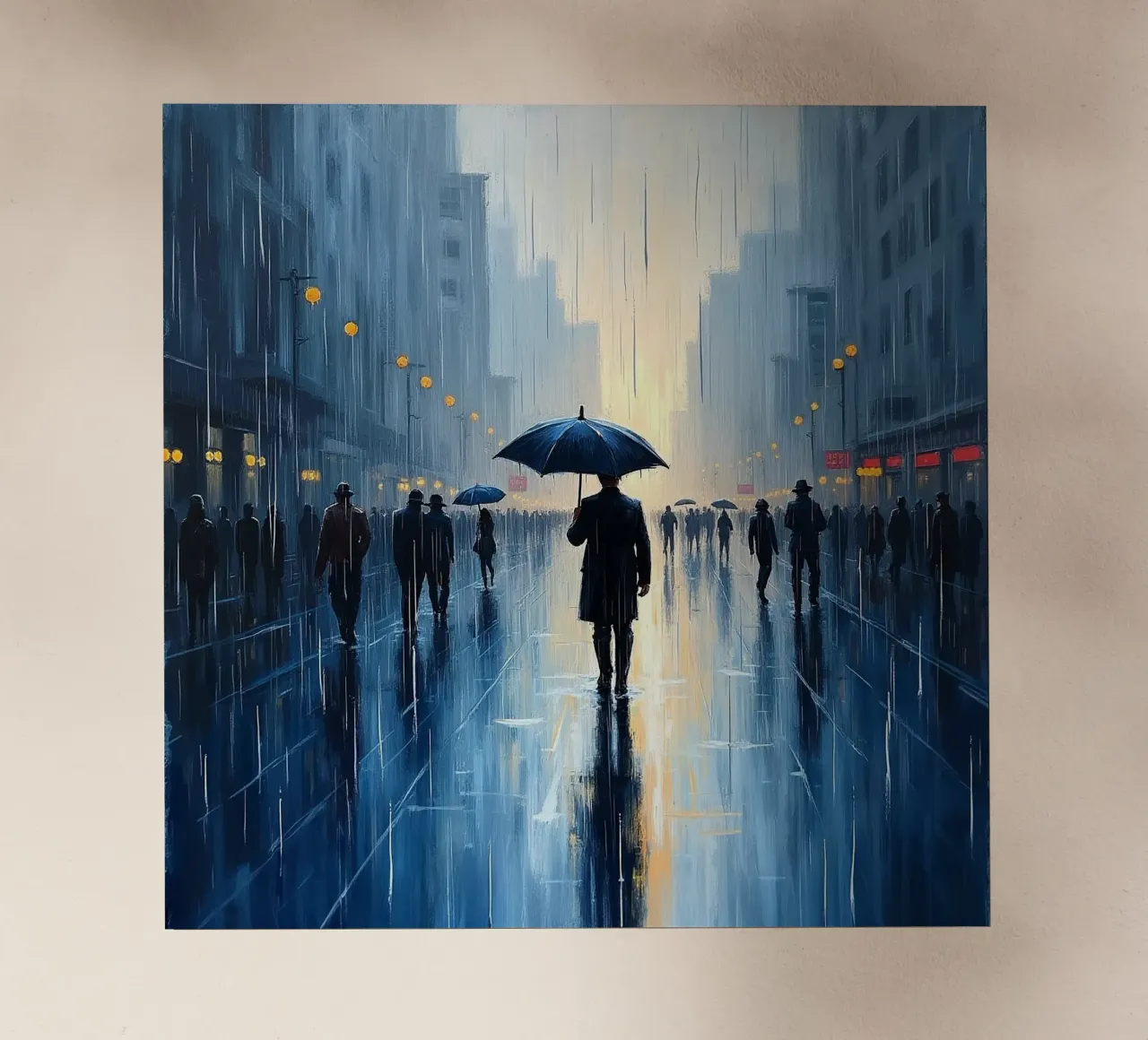 Walk in the rain_ombrello blu_2 pellicola backlit da Fantasie & Mystikwelten by LK
