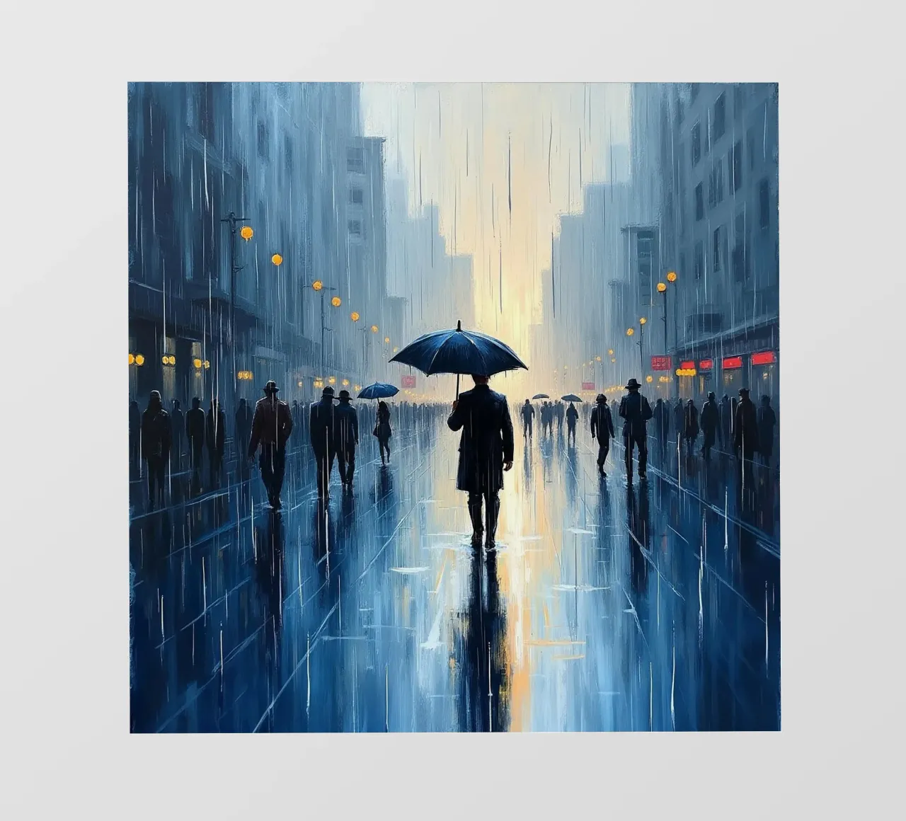 Walk in the rain_ombrello blu_2 pellicola backlit da Fantasie & Mystikwelten by LK