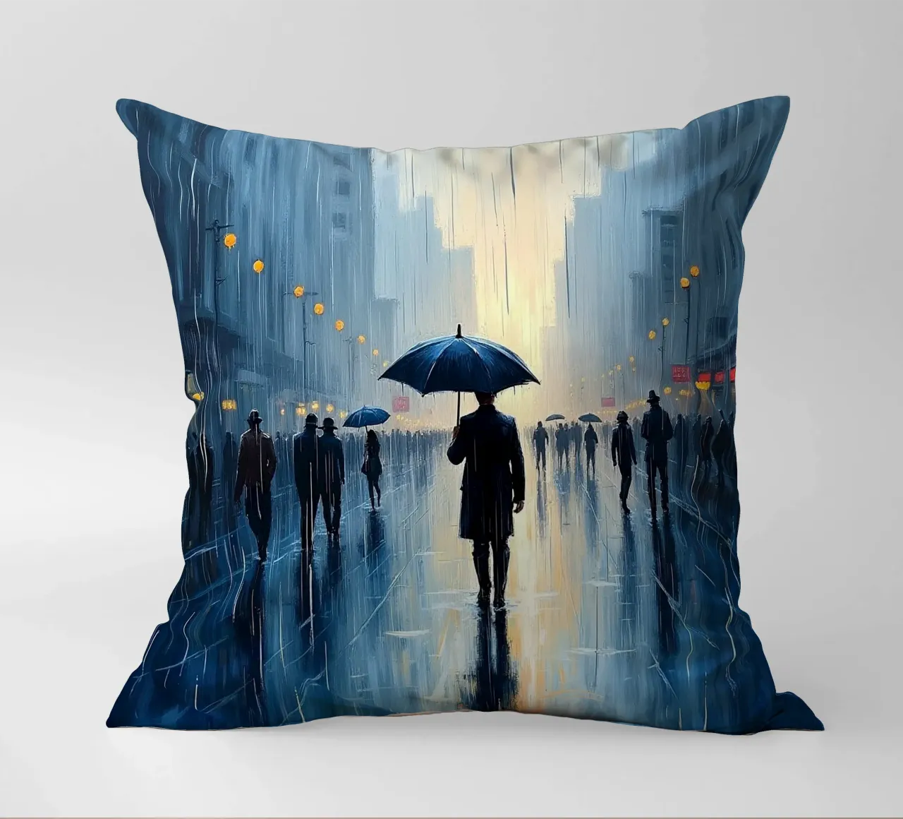 Walk in the rain_ombrello blu_2 cuscino da Fantasie & Mystikwelten by LK